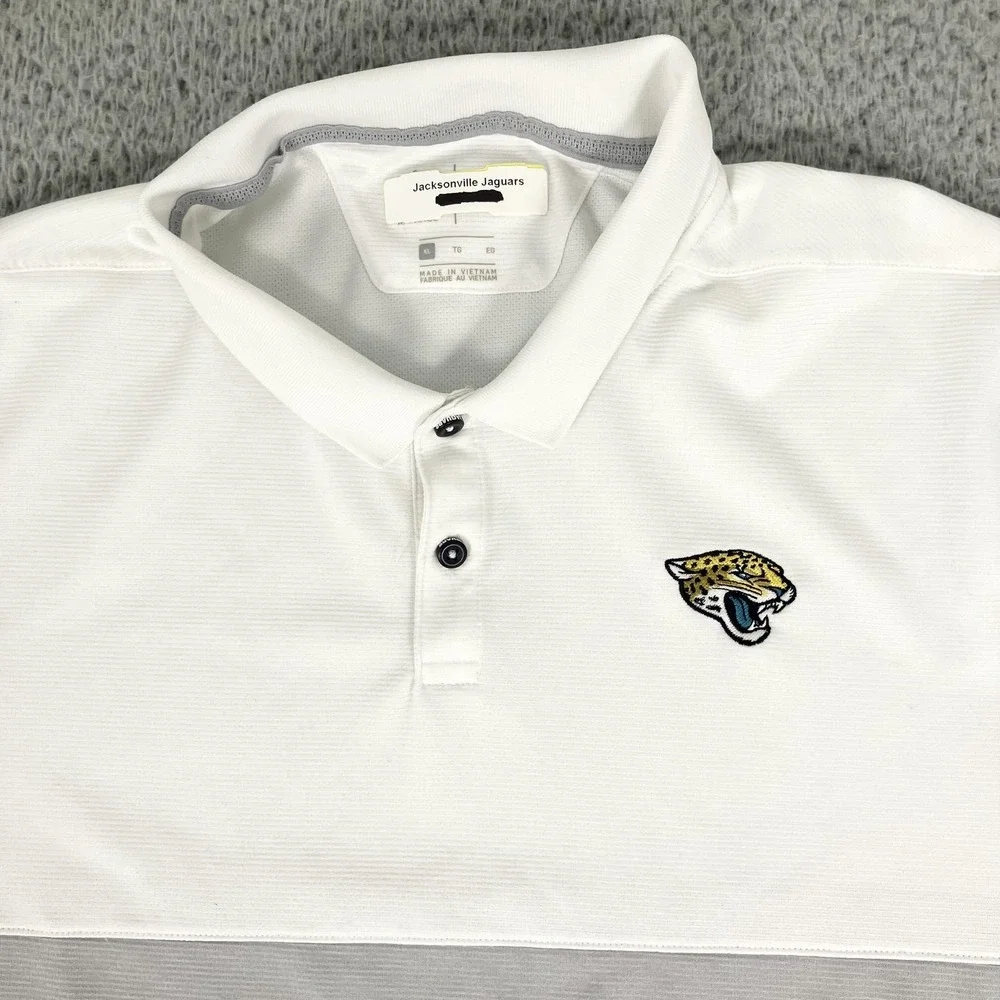 Jacksonville Jaguars Polo Shirt‎ Mens XL White Team Issued NFL Football Nike